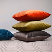 The Lounging Hound - Velvet Scatter Cushion - Tangerine
