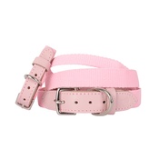 Teddy Maximus - "The Melody" Pink Webbing & Leather Collar