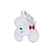 My Family - Poodle Engraved ID Tag – Grey