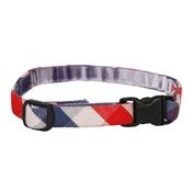 Creature Clothes - Stripey Red/White/Blue Cat Collar