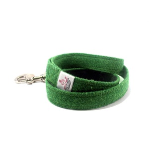 Bright Green Harris Tweed Dog Lead
