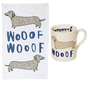 Wooof Tea Towel & Mug Gift Set