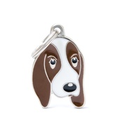 My Family - Basset Hound Engraved ID Tag