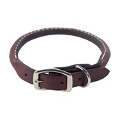 Auburn Leathercrafters - Rolled Leather Dog Collar – Burgundy
