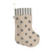 Mutts & Hounds - Navy Star Linen Christmas Stocking