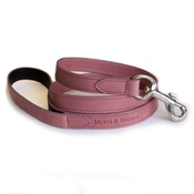 Mutts & Hounds - Heather Leather Dog Lead - Pastel Pink