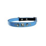 Bobby - Rock Leather Cat Collar – Blue
