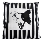 Tomato Catshop - Border Collie Striped Cushion