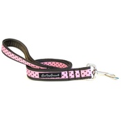 Salt Dog Studios - Classic Brown on Pink Polka Dot Dog Lead