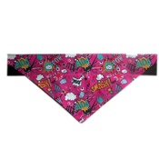 Zukie Style - Comic Pow Slogan Dog & Cat Bandana - Pink