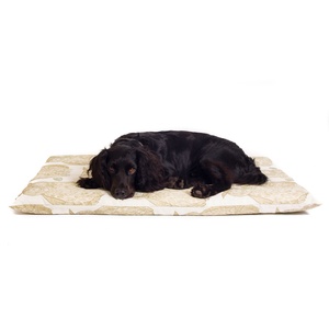 Owl Motif Dog Roll Bed - Cream