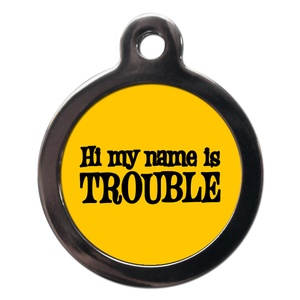 My Name Is Trouble Dog ID Tag