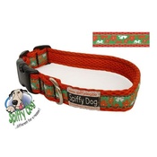 SpiffyDog - Hawaiian Flower Pattern Red Dog Collar