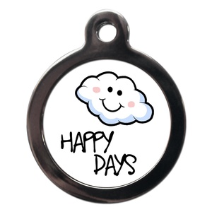 Happy Cloudy Days Dog ID Tag