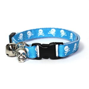Blue Skull & Crossbones Safety Cat Collar