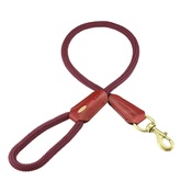 Clementine est. Dogs - Cecily Rope & Leather Dog Lead – Burgundy
