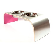 Lola and Daisy - Pink Aluminium Pet Feeder