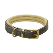 Dogs & Horses - Brown & Cream Colours Leather Collar
