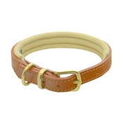 Dogs & Horses - Tan & Cream Colours Leather Collar