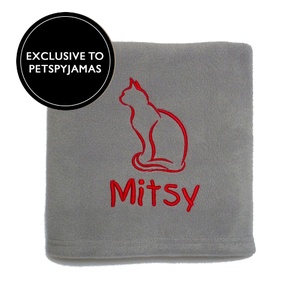 Personalised Cat Blanket - Light Grey