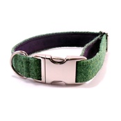My McDawg - Bright Green Harris Tweed Dog Collar