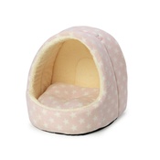House of Paws - Fleece Star Hooded Kitten Bed - Pink