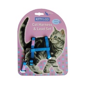 Hem & Boo - Blue Snag Free Cat Harness & Lead Set