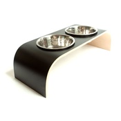 Lola and Daisy - Black & Natural Raised Dog Bowl Holder