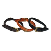 Pear Tannery - Handmade Rolled Leather Dog Collar - London Tan