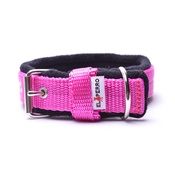 El Perro - 2.5cm width Fleece Comfort Dog Collar – Fuchsia Pink