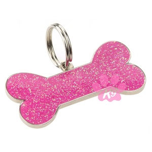 Glitter Bone ID Tag - Pink