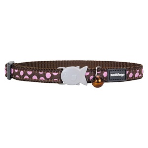 Pink Spots on Brown Cat Collar