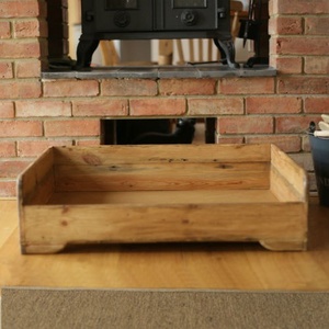 Personalised Rustic Wooden Dog Bed