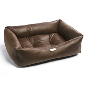 Pet Pooch Boutique - Brown Faux Leather Dog Bed