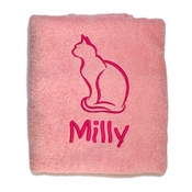 My Posh Paws - Personalised Cat Towel – Pale Pink