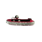 Bobby - Crystal Princess Leather Cat Collar – Red