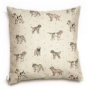 Mutts & Hounds - Dogs Linen Cushion - Natural