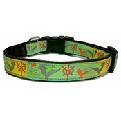 Woof and Meow - Patchwork Birds Dog Collar