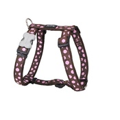 Red Dingo - Dog Harness - Pink Spots on Brown