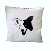 Tomato Catshop - Border Collie Thin Striped Cushion