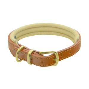 Tan & Cream Colours Leather Collar