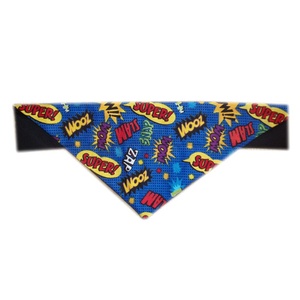 Comic Pow Slogan Dog & Cat Bandana - Blue