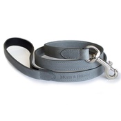 Mutts & Hounds - Grey Leather Dog Lead - Pastel Grey