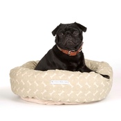 Mutts & Hounds - Sage Bone Linen Donut Bed