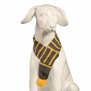Knitted Dog Scarf – Charcoal & Lemon