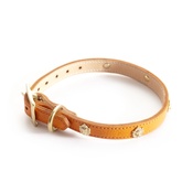 Woof! - Woof Leather Dog Collar - Orange
