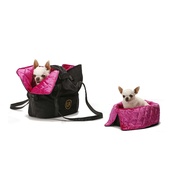 Katalin zu Windischgraetz - Sommeil et Voyage Dog Carrier Bag – Jet Black & Pink D