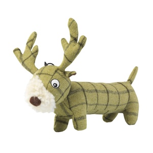 Green Tweed Long Stag Dog Toy