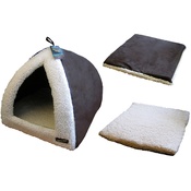 Hem & Boo - Chocolate & Cream Pyramid Cat Bed
