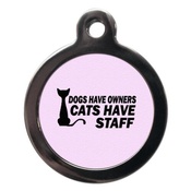 PS Pet Tags - Cats Have Staff Cat Tag - Pink